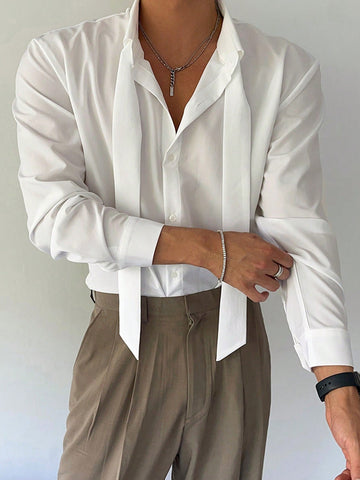 Men's Solid Color Long Sleeve Casual Commuter Shirt